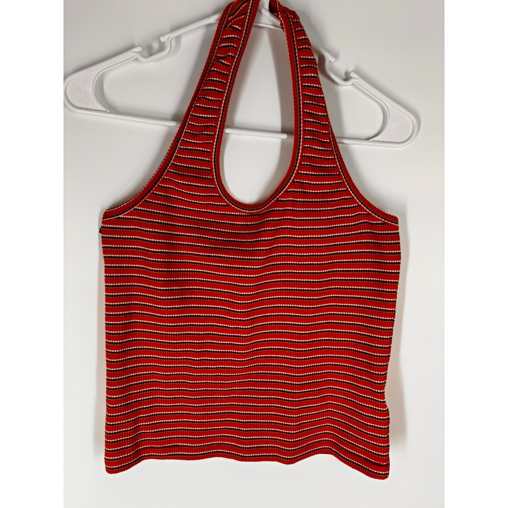 Anthropologie Pilcro Women Striped Halter Top Sz S Boho 70s Stretch Retro Hippie